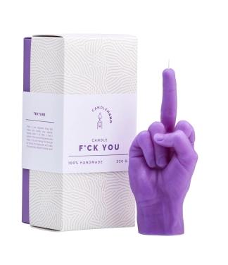 Käsitsi valmistatud küünal F*ck You Purple