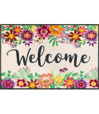 Spalvingas durų kilimėlis Welcome Blooming