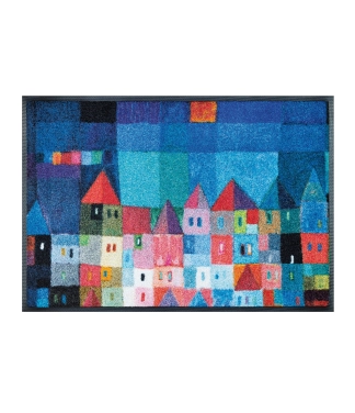 Värviliste majadega uksematt Colourful Houses