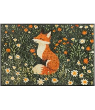 Uksematt rebasekujutisega Floral Fox