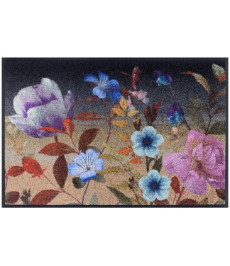 Uksematt lilledega Midnight Blooms