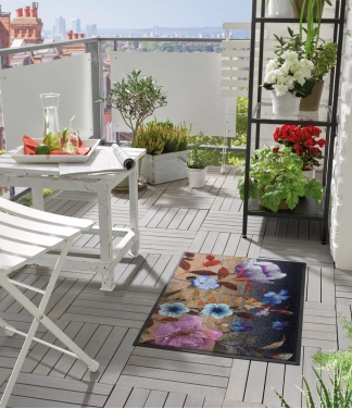 Värviline uksematt terrassile Uksematt lilledega Midnight Blooms