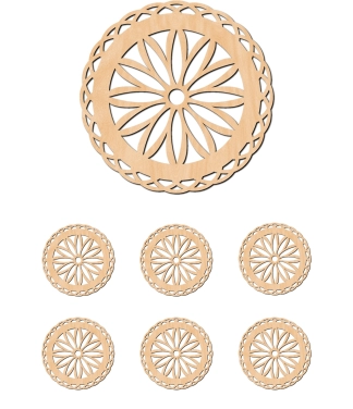 Puidust aluste komplekt Lace Sunflower