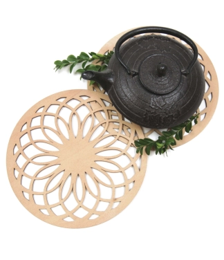 Lillega puidust alus Etno Flower 25-O11