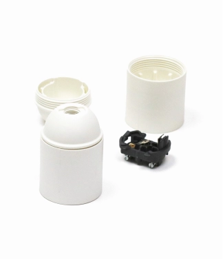 Valge plastikust lambipesa - sokkel 93-7