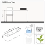Smart pot Lechuza Cube Glossy Triple 2