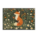 Uksematt rebasekujutisega Floral Fox