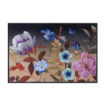 Uksematt lilledega Midnight Blooms