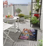 Värviline uksematt terrassile Uksematt lilledega Midnight Blooms 1