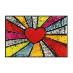 Uksematt südamega Pop Art Heart