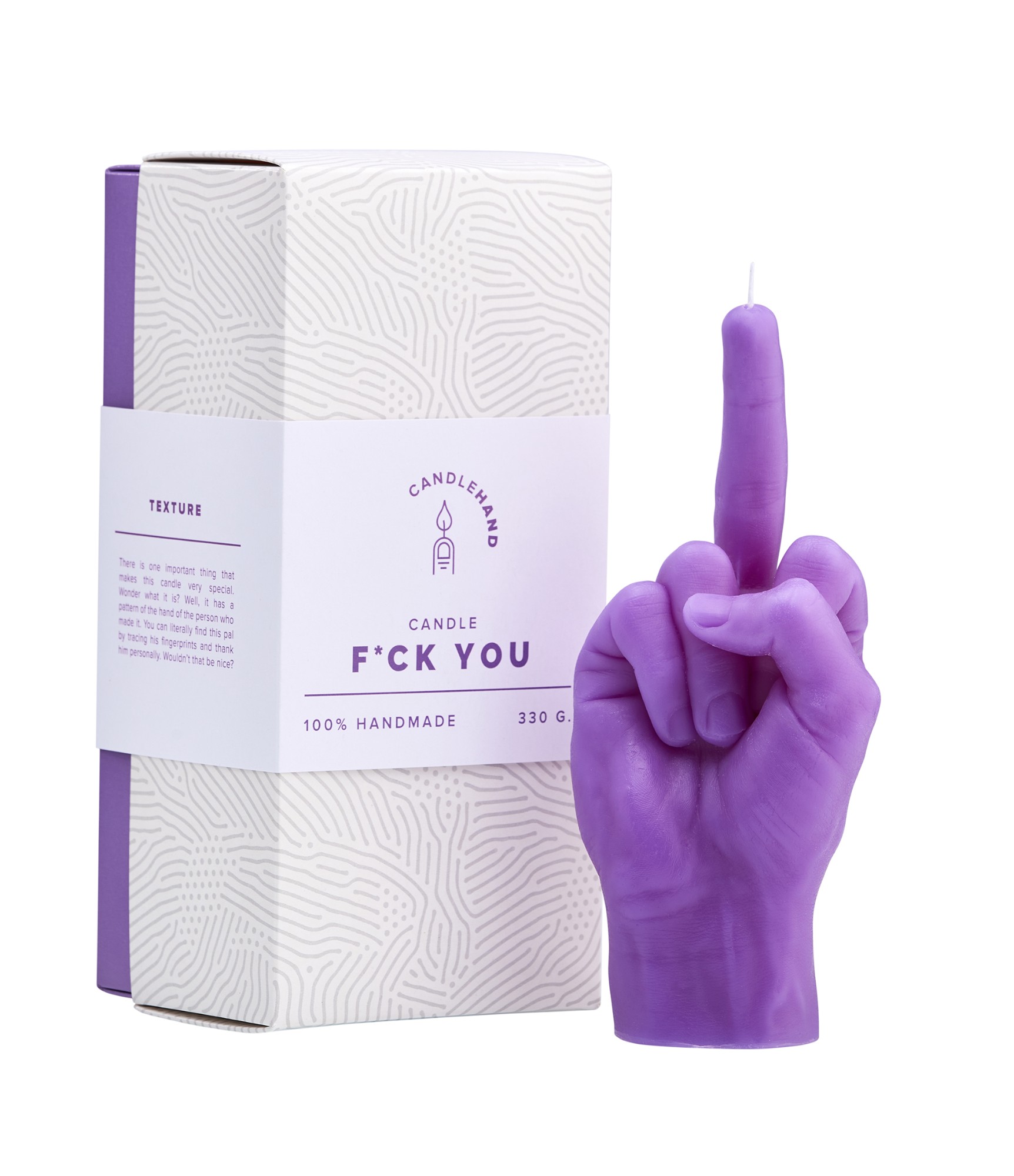 Käsitsi valmistatud küünal F*ck You Purple