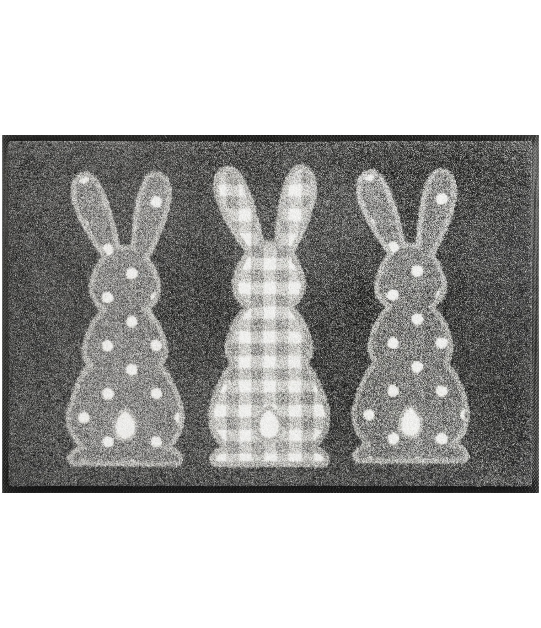 Hall jänestega uksematt Bunny Trio