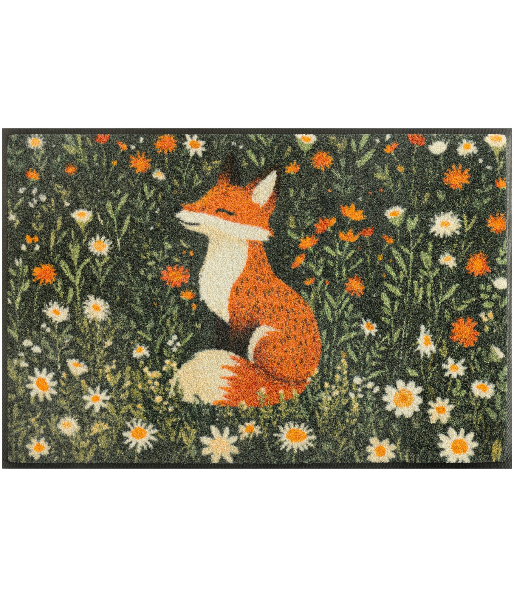 Uksematt rebasekujutisega Floral Fox