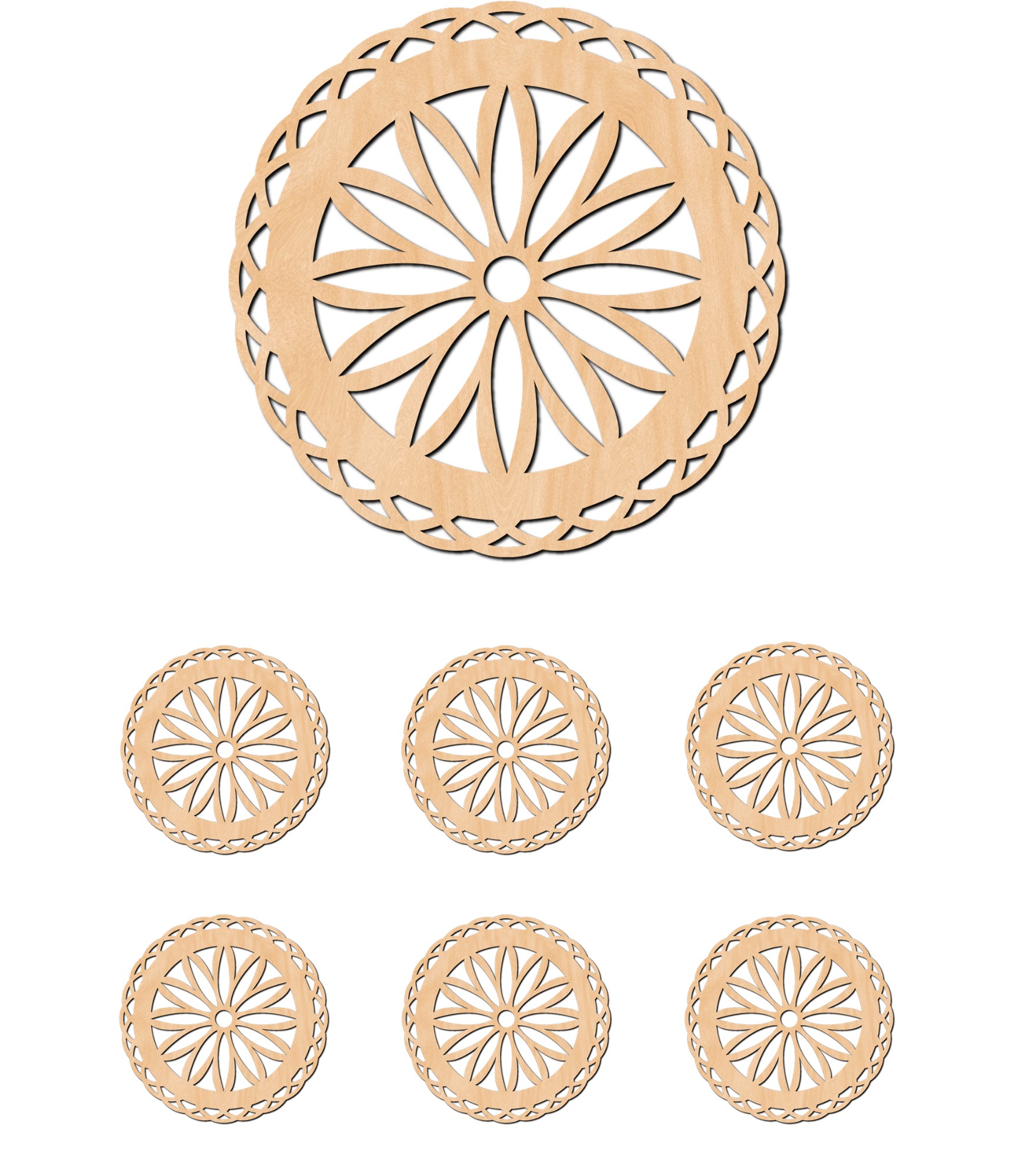 Puidust aluste komplekt Lace Sunflower